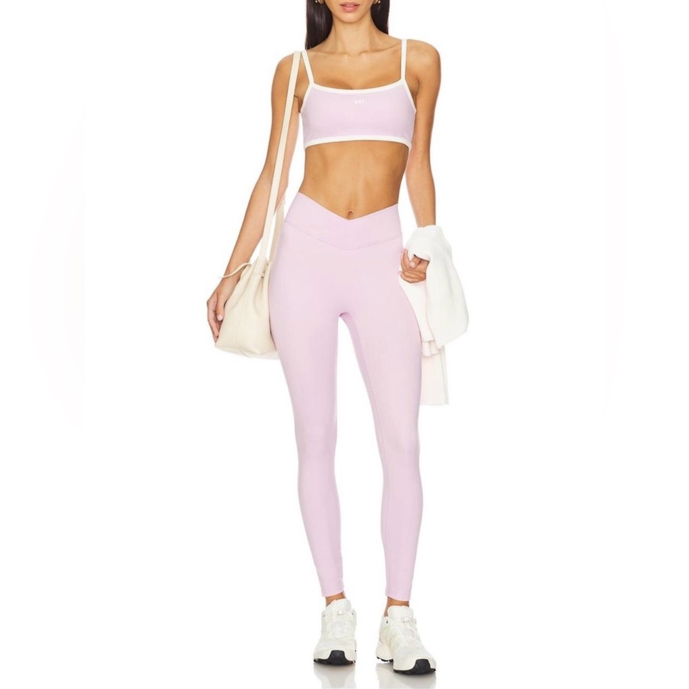437 Light Pink Leggings + crop top set